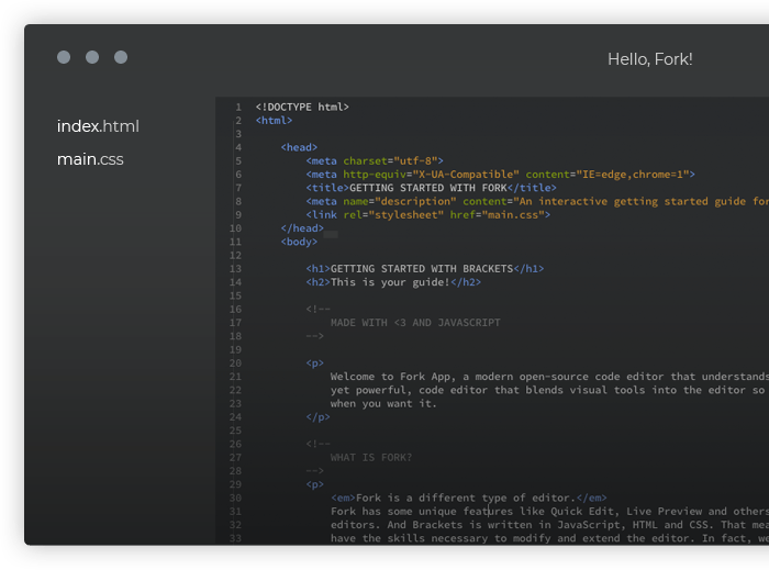 Fork frame code
